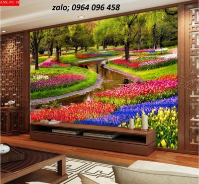 Gạch tranh 3d dán tường phòng khách - KMNN6