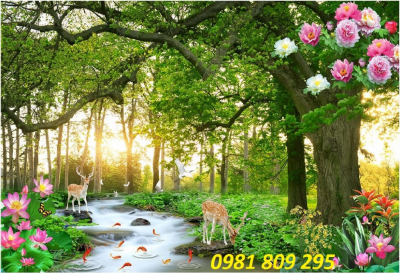 Tranh gạch trang trí phòng- Hoa sen