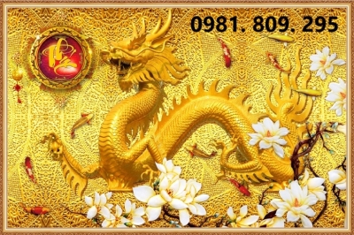 Tranh gạch rồng vàng , rồng phụng