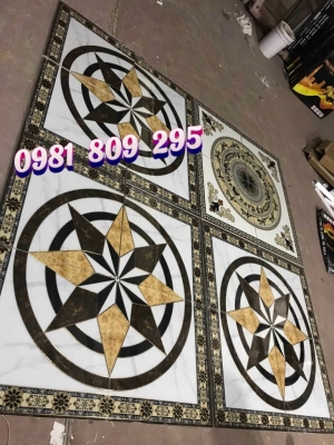 Thảm gạch vuông khắc kim lát nền