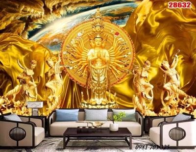 tranh phật giáo,gạch tranh ốp phòng thờ