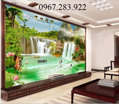 Tranh 3D- Tranh gạch thác nước