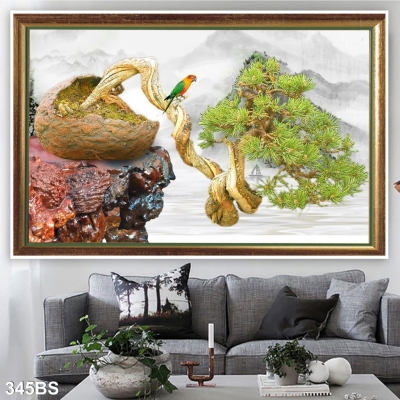 Gạch 3d cây bonsai ốp tường trang trí