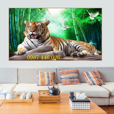 Tranh hổ, gạch ốp tường tranh 3d