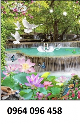 Tranh gạch 3d phong cảnh khổ đứng - JHCGV89