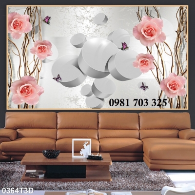 Gạch tranh hoa đẹp 3D