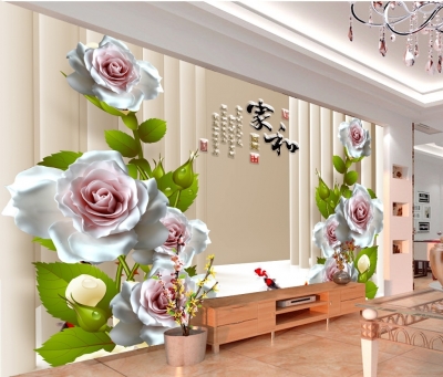 Gạch tranh dán tường hoa hồng nghệ thuật