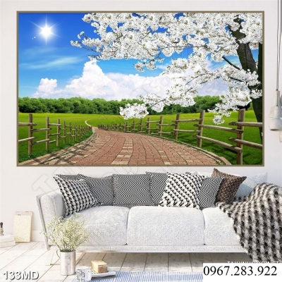 Tranh 3D- Tranh hoa đào