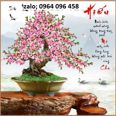 Tranh cây hoa đào - tranh gạch 3d hoa đào - SXVV43