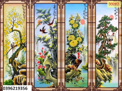 Tranh gạch tứ quý 3D