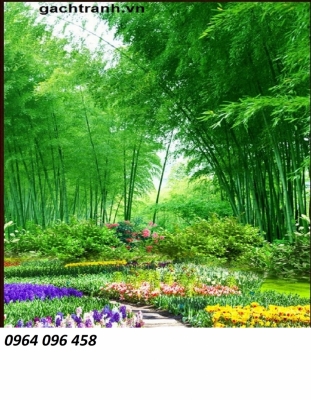Tranh gạch 3d ốp tường phong cảnh tre trúc - SCX43