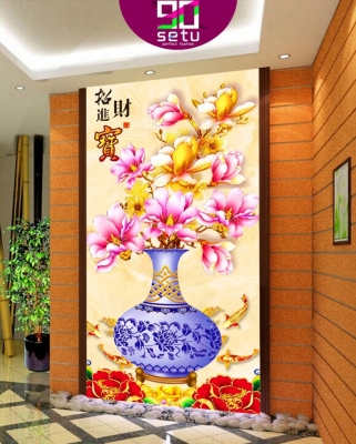 Tranh gạch 3d bình hoa - gạch tranh 3d bình hoa - CVB78