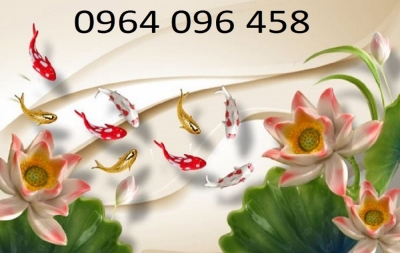 mẫu tranh gạch 3d cá chép phong thủy - 76SXM