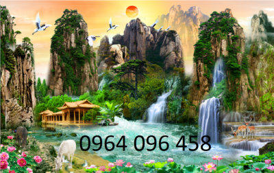 Tranh cảnh đồng quê tranh gạch 3d đồng quê 097Cp