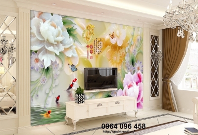 Tranh gạch 3d trang trí phòng khách - Q91
