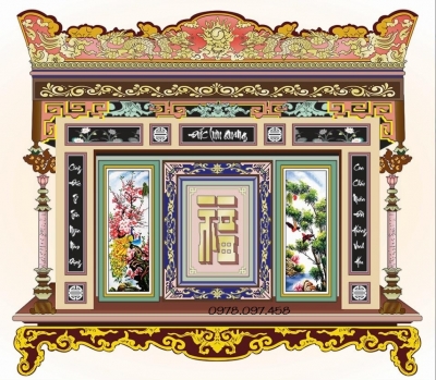 Gạch tranh 3d trang trí phòng thờ