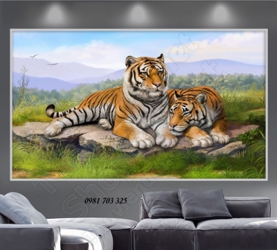 Tranh gạch men 3D phong thủy- gạch tranh hổ