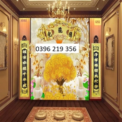Tranh gạch men 3d phong thủy Phòng Thờ