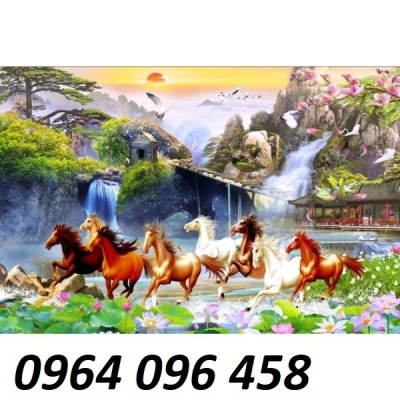 Tranh phong thủy mã đáo thành công - tranh gạch 3d ốp tường - CKV54