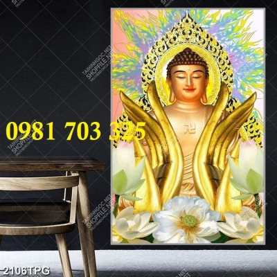 Gạch tranh 3D ốp tường, tranh Phật