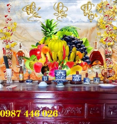 Tranh gạch men ban thờ, gạch ốp tường phòng thờ HP8332