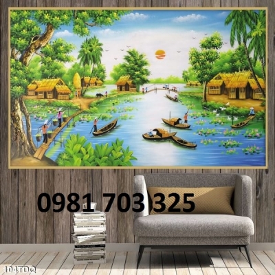 Tranh gạch men phong cảnh- tranh đồng quê