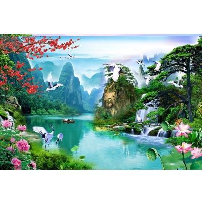 Tranh phong thủy - tranh gạch 3d phong thủy - HCX4