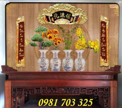 tranh 3D phòng thờ, gạch tranh 3D trang trí