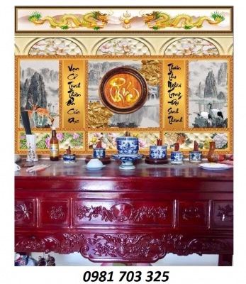 gạch tranh ốp phòng thờ