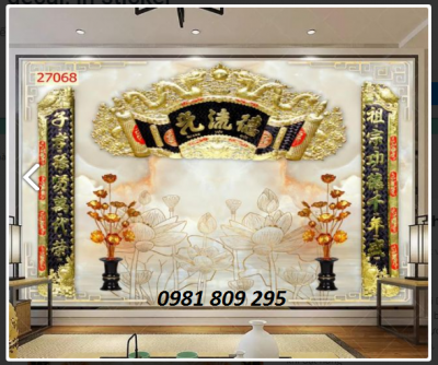 tranh gạch ốp tường 3d phòng thờ