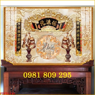 Gạch 3d ốp tường phòng thờ