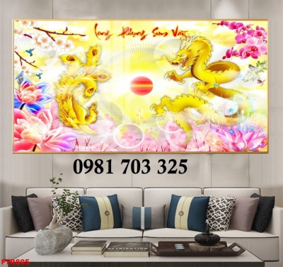 Gạch 3D đẹp hình rồng phượng trang trí