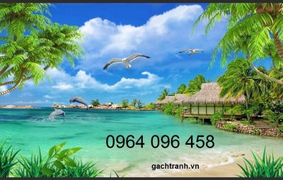 Tranh gạch 3d phong cảnh biển ốp tường - 2588NB