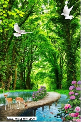 Tranh gạch 3d phong cảnh ốp tường khổ đứng - 3899MN