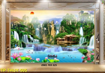 Tranh phong cảnh- gạch tranh 3D
