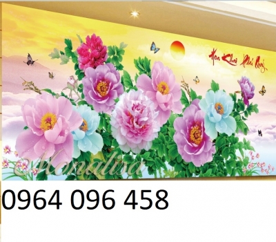 Tranh gạch 3d hoa mẫu đơn - XNVD33