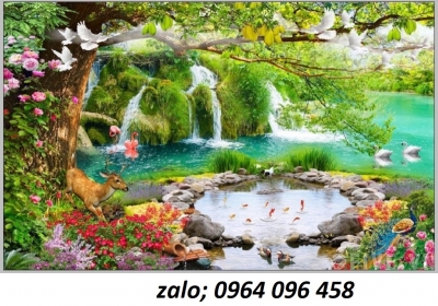 Tranh phòng khách - tranh gạch 3d phòng khách - 096CN