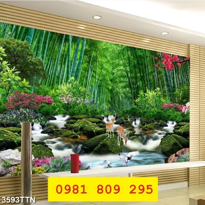 Tranh cảnh thác nước , gạch trang trí 3d ốp tường HG8839