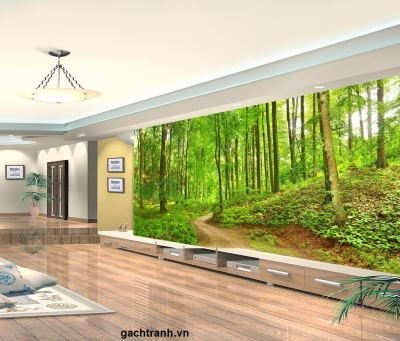 Tranh gạch 3d ốp tường rừng cây - CCXV54