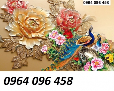 Tranh gạch ốp tường phong thủy phòng khách 3d - MDCX43
