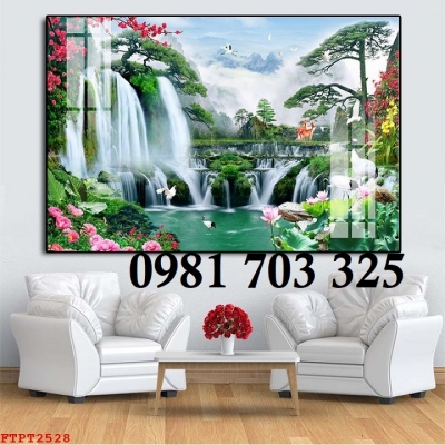 Tranh gạch thác nước 3D trang trí