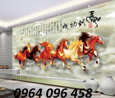 Tranh gạch 3d ốp tường mã đáo thành công - 899BB