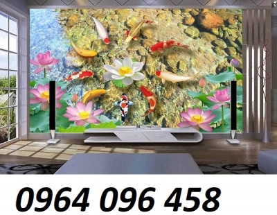 gạch tranh ốp tường cửu ngư quần hội - GCVC4