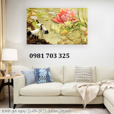 Gạch tranh 3d tùng hạc đẹp