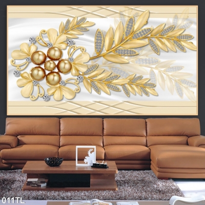 Tranh gạch 3D hoa trang trí phòng