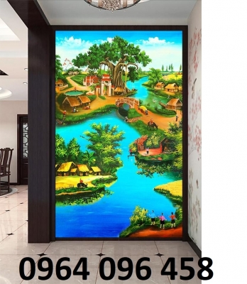 Tranh gạch phong cảnh khổ đứng 3d - 766CV