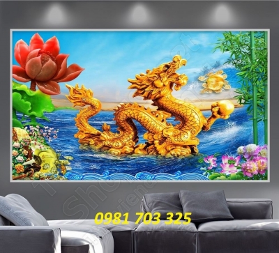 Tranh gạch đẹp 3d rồng phượng