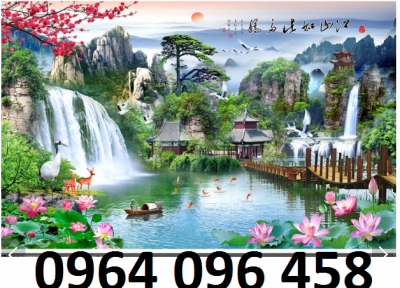 gạch tranh 3d cảnh sông nước