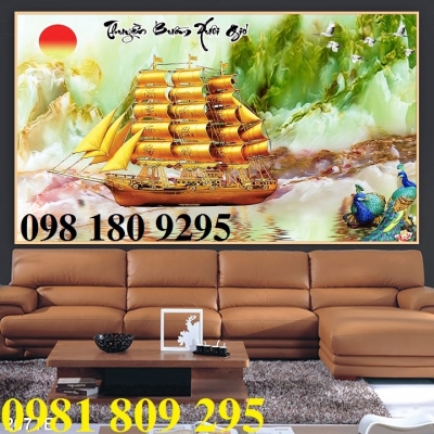 Tranh gạch men , gạch trang trí thuyền buồm