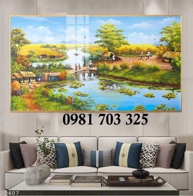 Tranh dán tường 3D, gạch tranh đồng quê